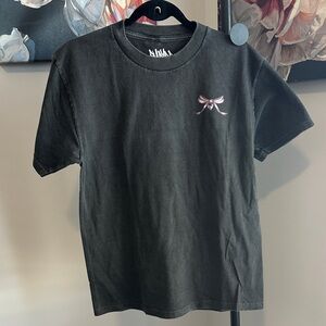 Empyre Charcoal Tee with Pink Bow Accent